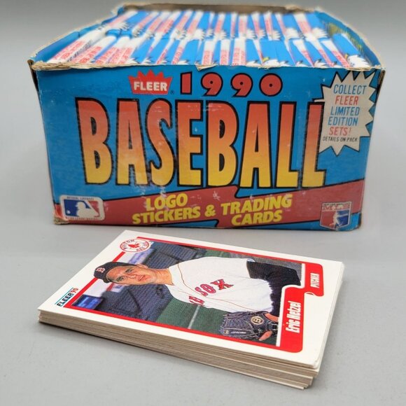Fleer Baseball 1990 Logo Stickers & Cards Open Wax Box Inc Ltd Ed Cards - Picture 1 of 7